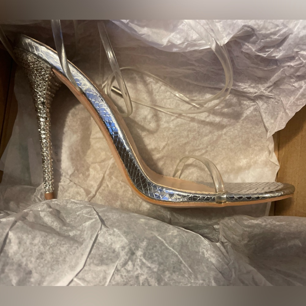 Fashion Nova Elegant Silver Stiletto Heels